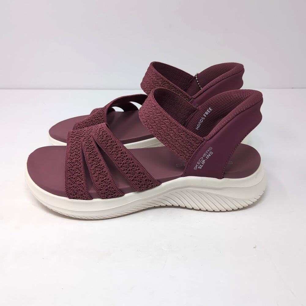 Skechers Hands Free Slip-ins Sandals Womans 8 W Purple Knit‎ Ultra-Flex 3.0 NEW - Picture 3 of 11